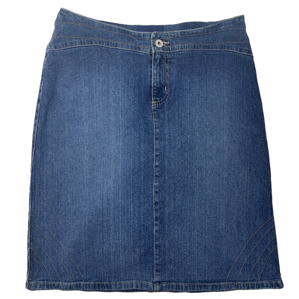 L.A. Blues Vintage Y2K 90s Zip Front Denim Jean Skirt Grunge Streetwear Size 10